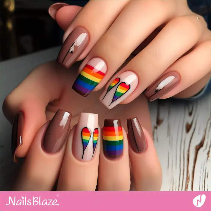 Casual Rainbow Nail Design | Pride | LGBTQIA2S+ Nails - NB2049